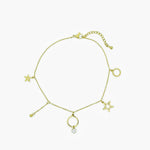 Tobillera gold estrellas