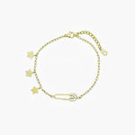 Brazalete gold cadena imperdible nacarado