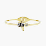 Brazalete gold bangle mosca con circones