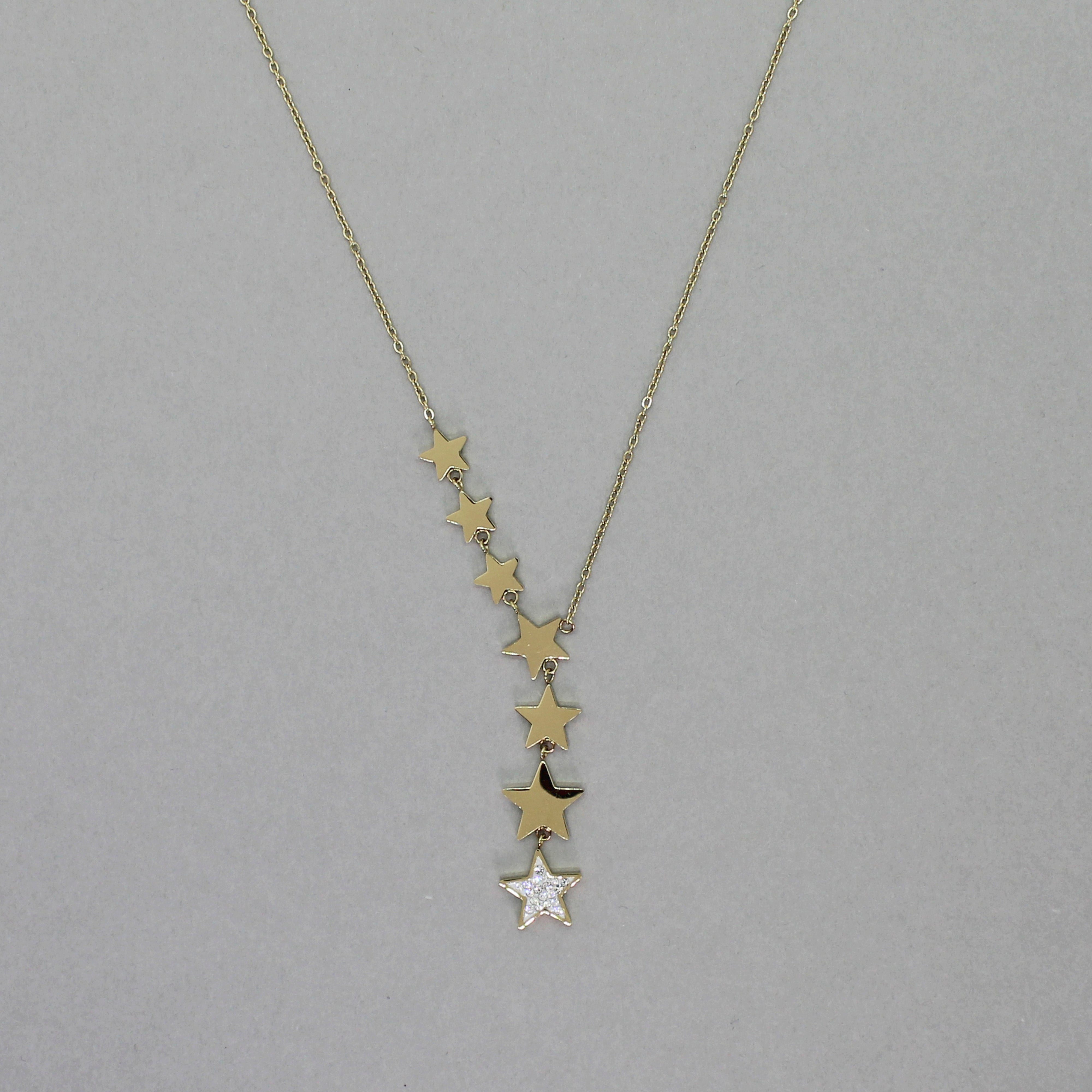 Cadena gold estrellas y circones