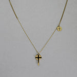 Cadena gold doble cruz