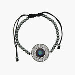 Brazalete black ajustable amuleto en circones