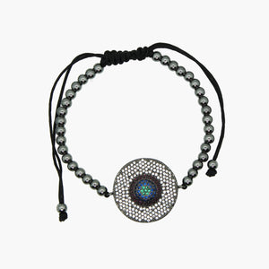 Brazalete black ajustable amuleto en circones