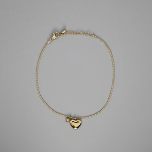 Tobillera gold con corazon