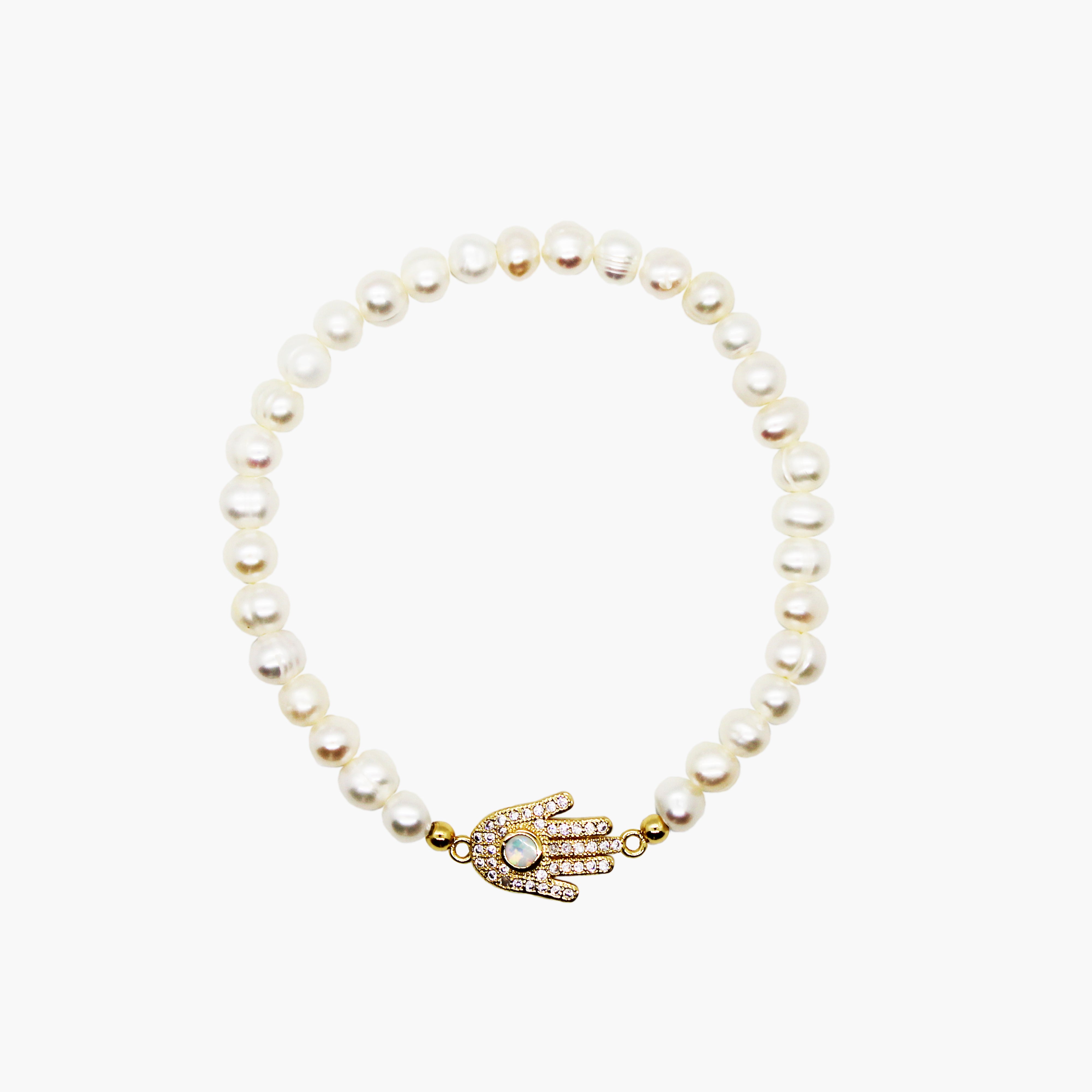 Brazalete de perlas amuleto gold jamsa