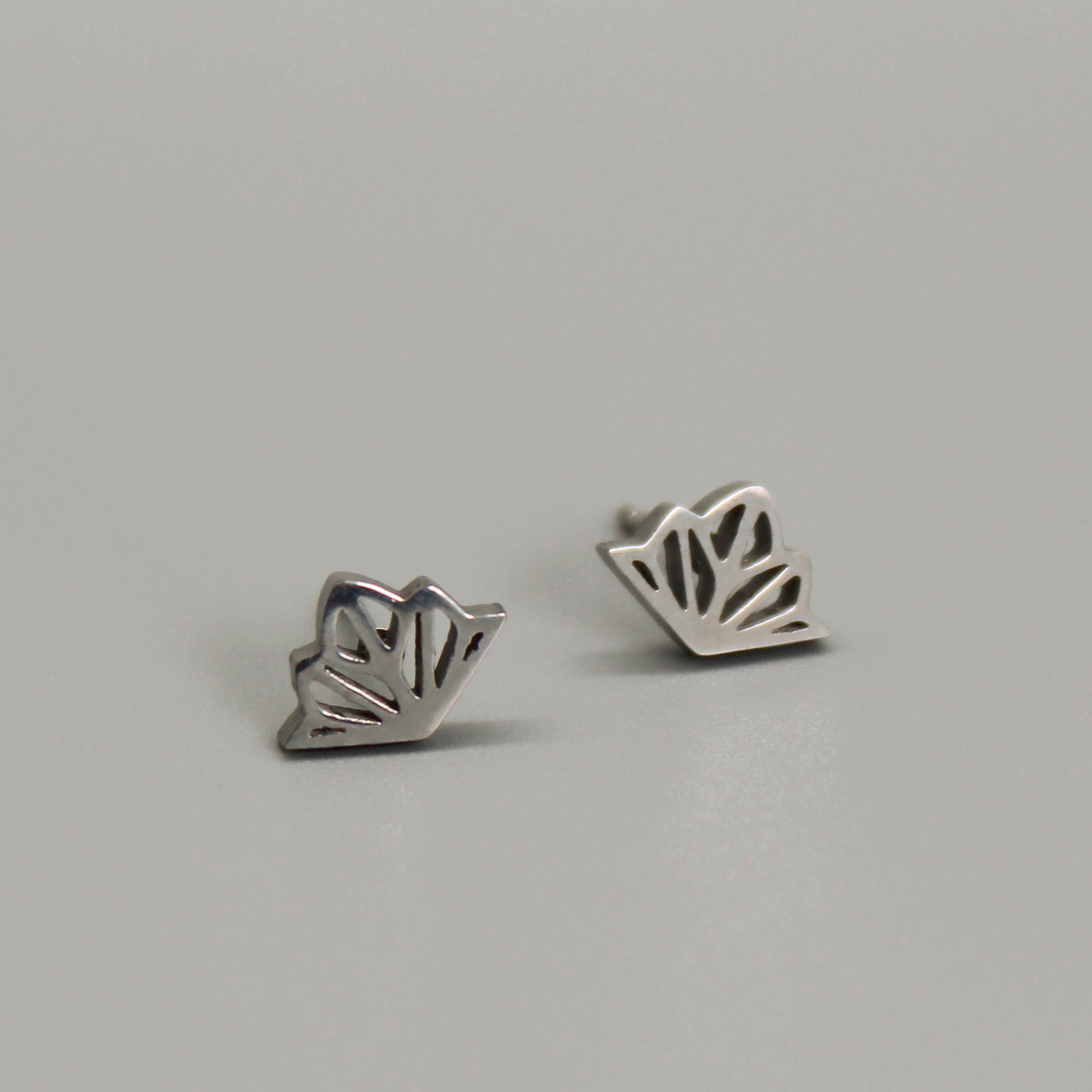 Pendientes flor WHITE Stainless