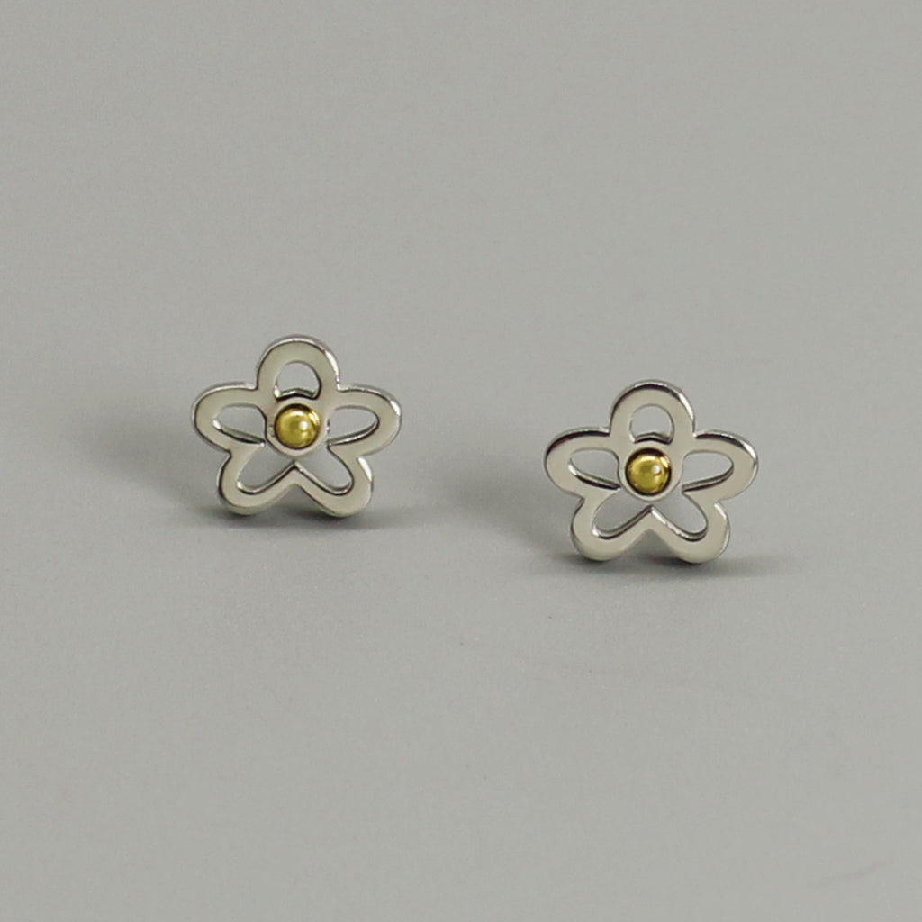 Pendientes silver flores