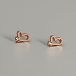 Pendientes rose gold corazones