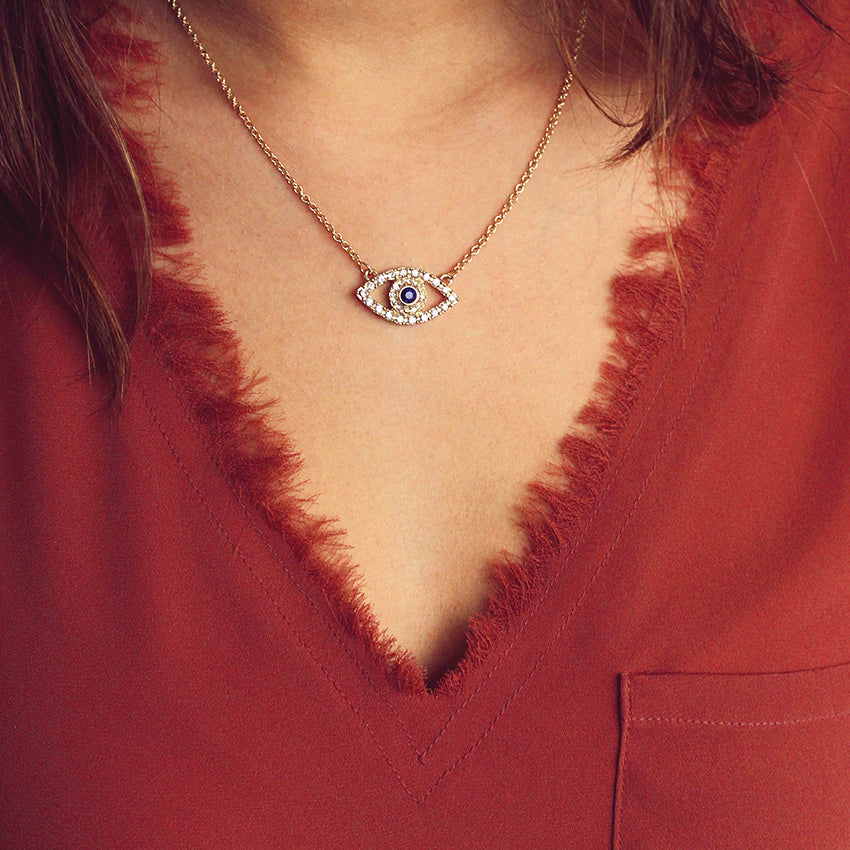 Cadena lucky eye con circones
