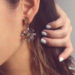 Pendientes flores de cristal