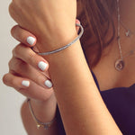 Brazalete rígido silver con circones