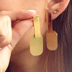 Pendientes largos gold geométricos