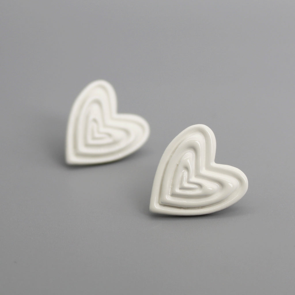 Pendientes corazones blanco