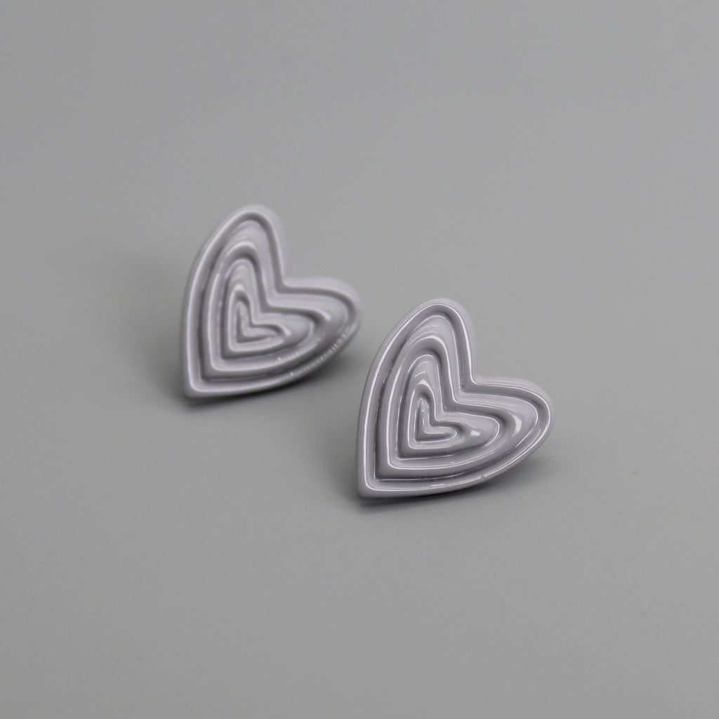 Pendientes corazones gris