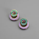 Pendientes aros morado y turquesa