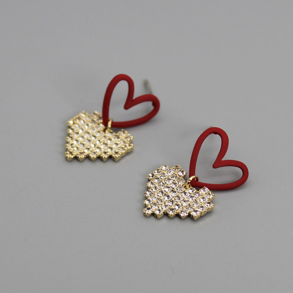 Pendientes corazones doble