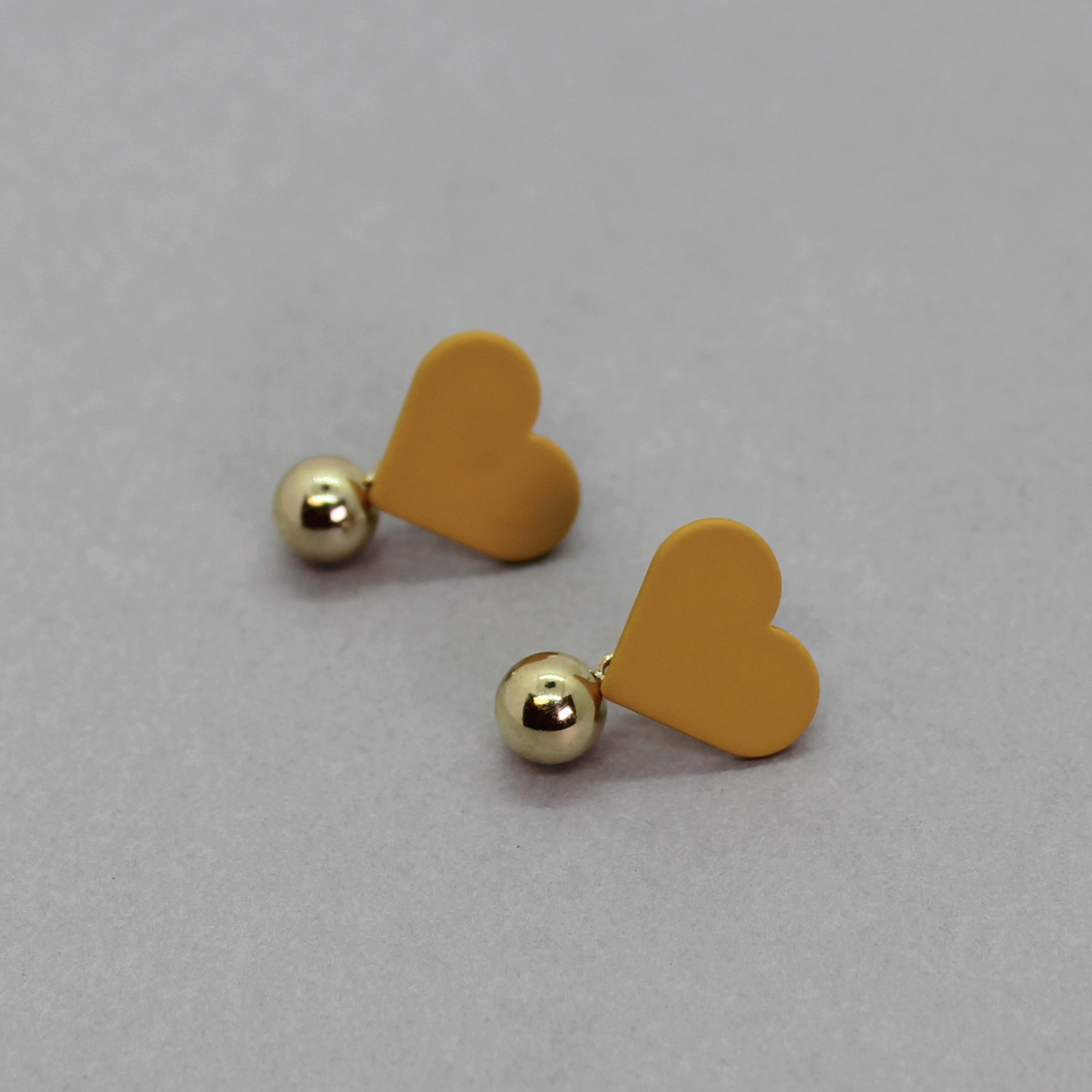 Pendientes corazones amarillo