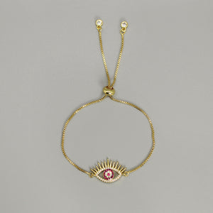 Brazalete ajustable lucky eye rosa