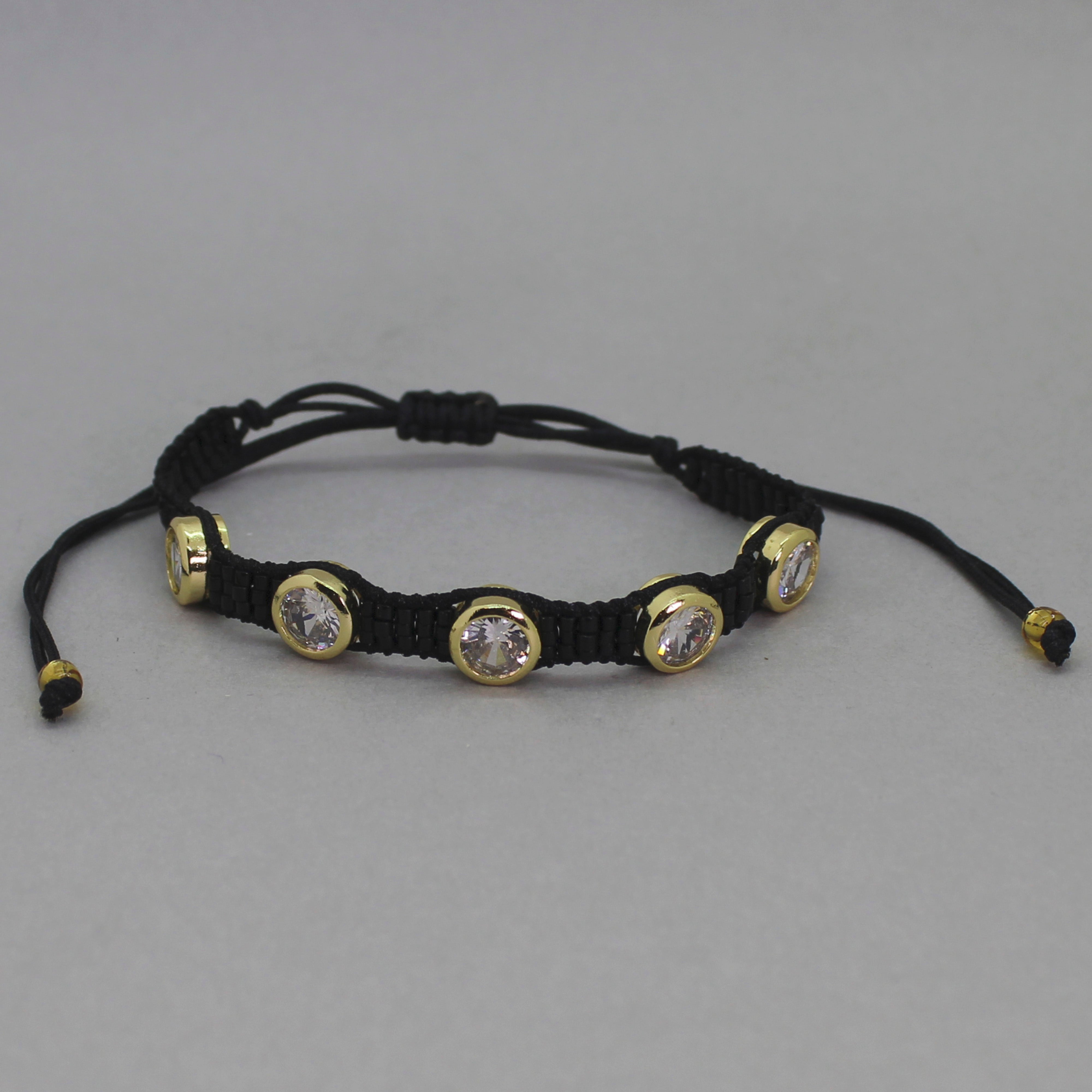 Brazalete tejido con circones