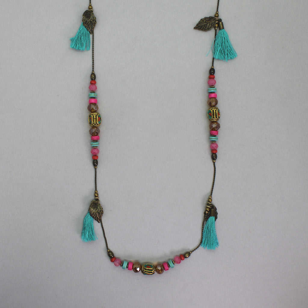 Collar piedras fucsia